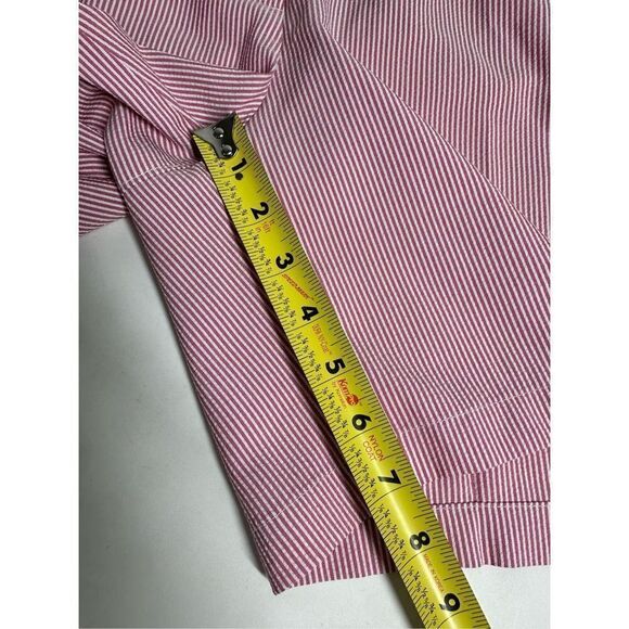 Lady Hagen Essential Seersucker Shorts Women's Size 12 Red White Striped Soft - Picture 8 of 10